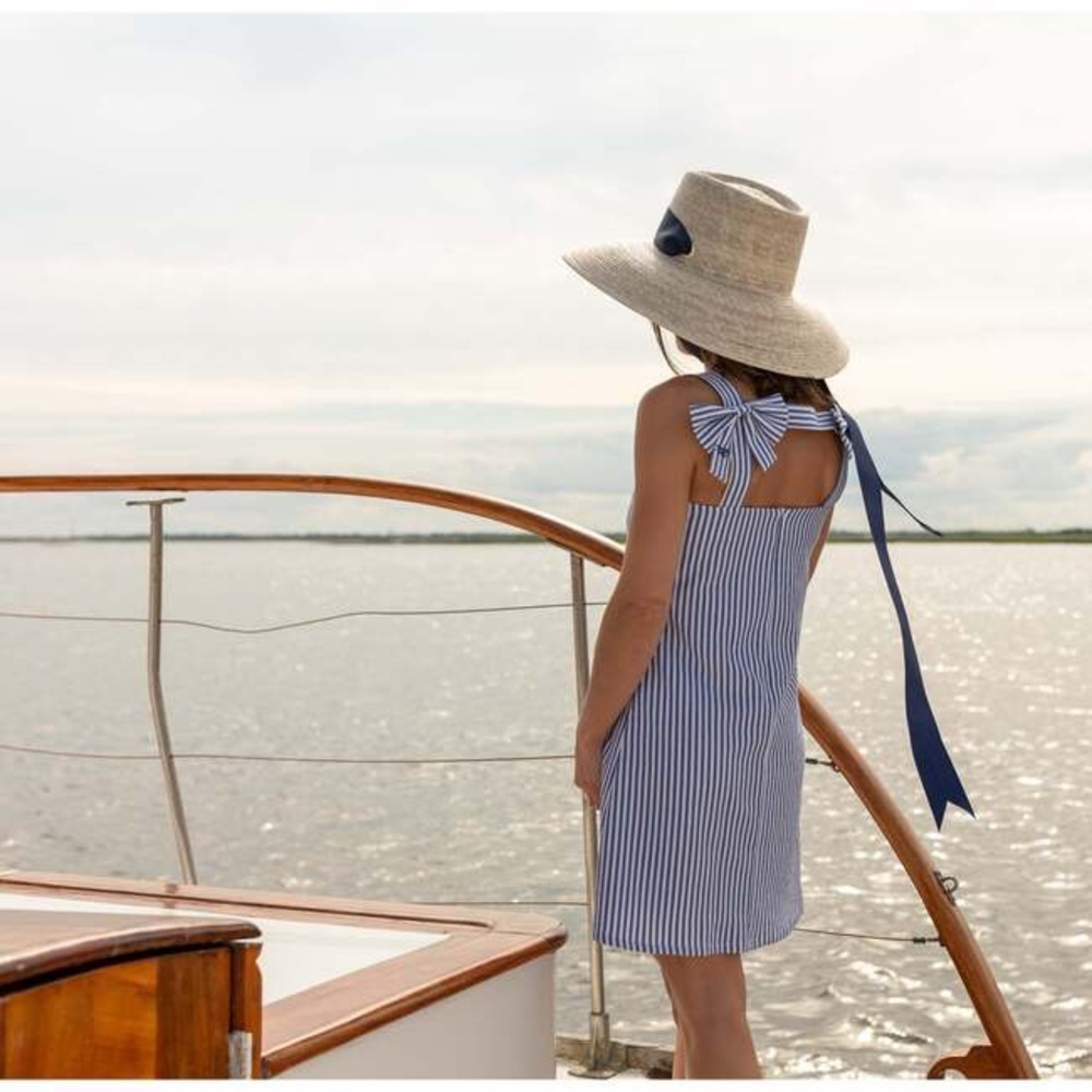 Henry Duvall The Nea Seersucker Square Neck Sleeveless Dress